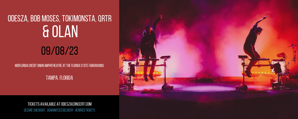 Odesza, Bob Moses, TOKiMONSTA, QRTR & Olan at Odesza Concerts tickets Odesza, Bob Moses, TOKiMONSTA, QRTR & Olan at Odesza Concerts